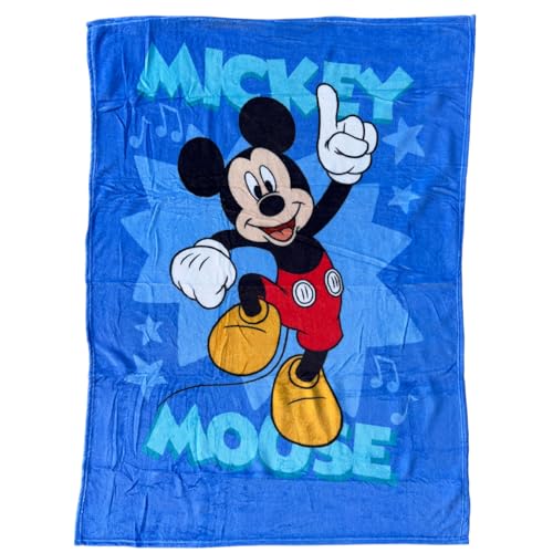CARTOON Plaid en polaire Topolino Disney pour enfants couverture en peluche douce 100 x 140 cm parfaite pour canapé-lit ou voyage
