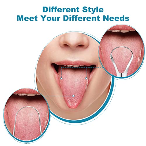 Image of 3 PCS Metal Tongue Scraper, Tongue Scrapers for Adults, Stainless Steel Tounge Scrappers, Tounge Scraper, Portable Tongue Scrappers YLYL (Pack of 2)