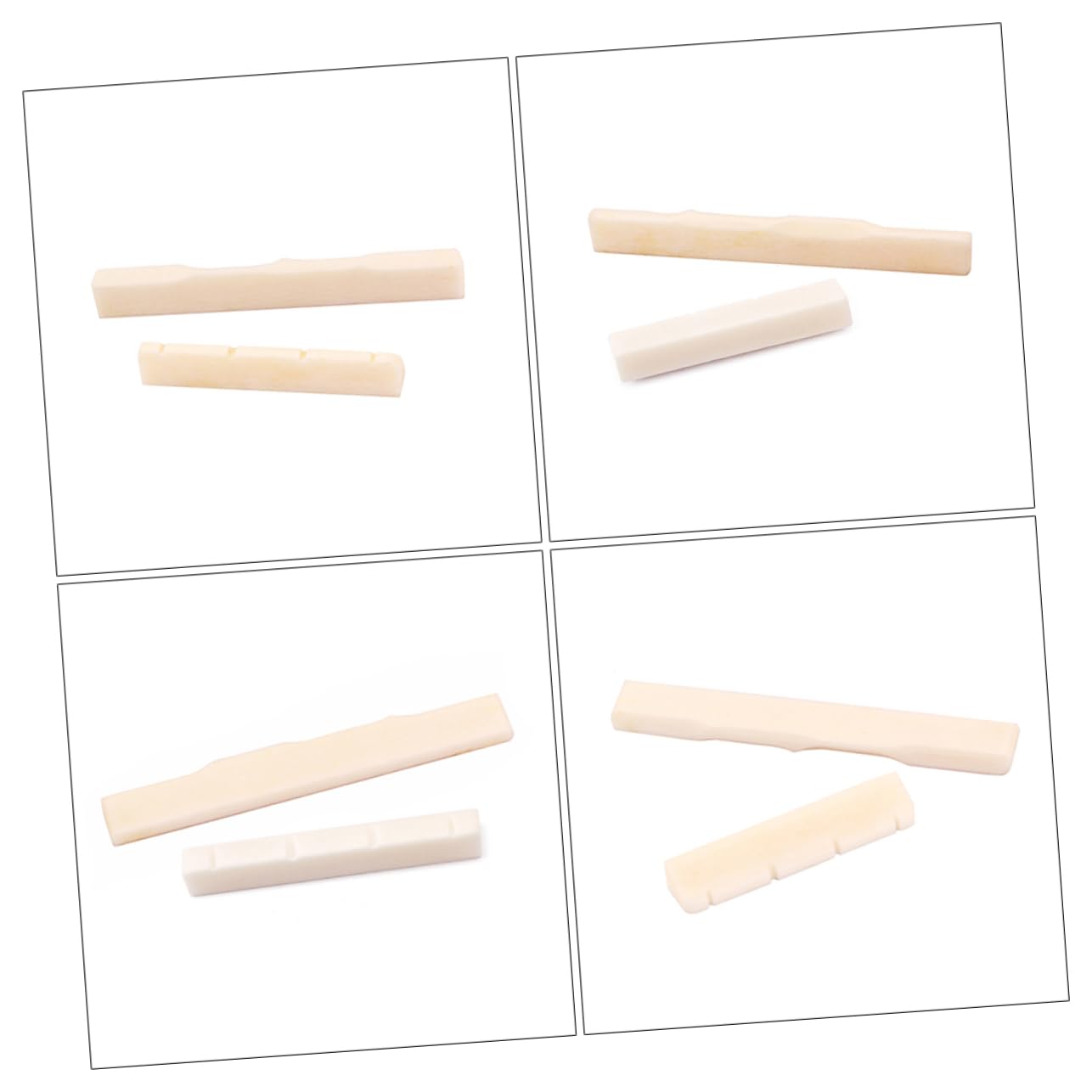 ibasenice Replacement Guitar Nut and Saddle Set Dj102 Acoustic Ukulele Parts Bone Material Saddle and Nut Kit for Easy Use