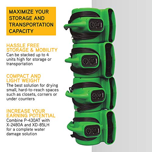 Image of XPOWER P-430AT Pro 1 /3 HP 2000 CFM Centrifugal Air Mover, Carpet Dryer, Floor Fan, Blower, Daisy Chain, for Water Damage Restoration, Janitorial, Plumbing, Home Use