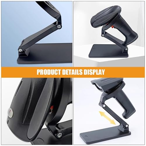 Alipis Multi-angle Foldable Barcode Scanner Stand Adjustable Hands Holder for Desk Compact and Stable Base for Various Barcode Devices for Retail and Supermarket Use