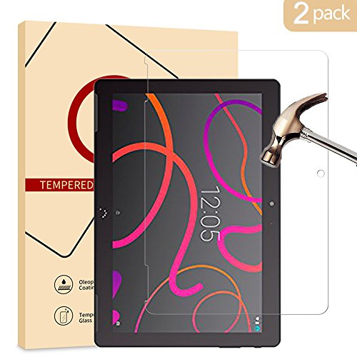 [2-Unidades] BQ Aquaris M10 Protector de Pantalla, PULEN Vidrio Cristal Templado Vidrio Templado [Easy-Install alas][2.5d Borde Redondo][9H Dureza][Alta Definicion][Garantía de por Vida]