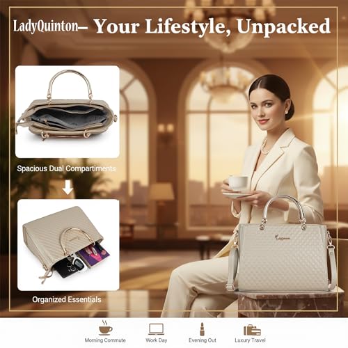 Image of Lady Quinton Quilted Handbag with Detachable Shoulder Strap