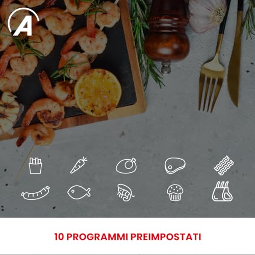 ARDES - ARFRYA05LW Friggitrice Ad Aria 8 Litri Slim Extra Profonda FRIGGISANA INFINITY 8L W - AirFryer con Display Digitale Touch Bianca - Immagine 4