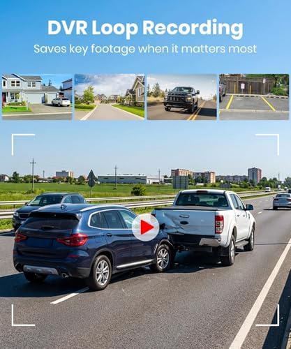 AUTO-VOX 2 Solar Wireless Backup Camera: 6‘’ 16:9 HD Monitor with Dual Antenna Strong Signal, Split Screen View for Balanced Dual Views, DVR Recording Back Up Camera for Car, SUV, Truck, Trailer — view 6