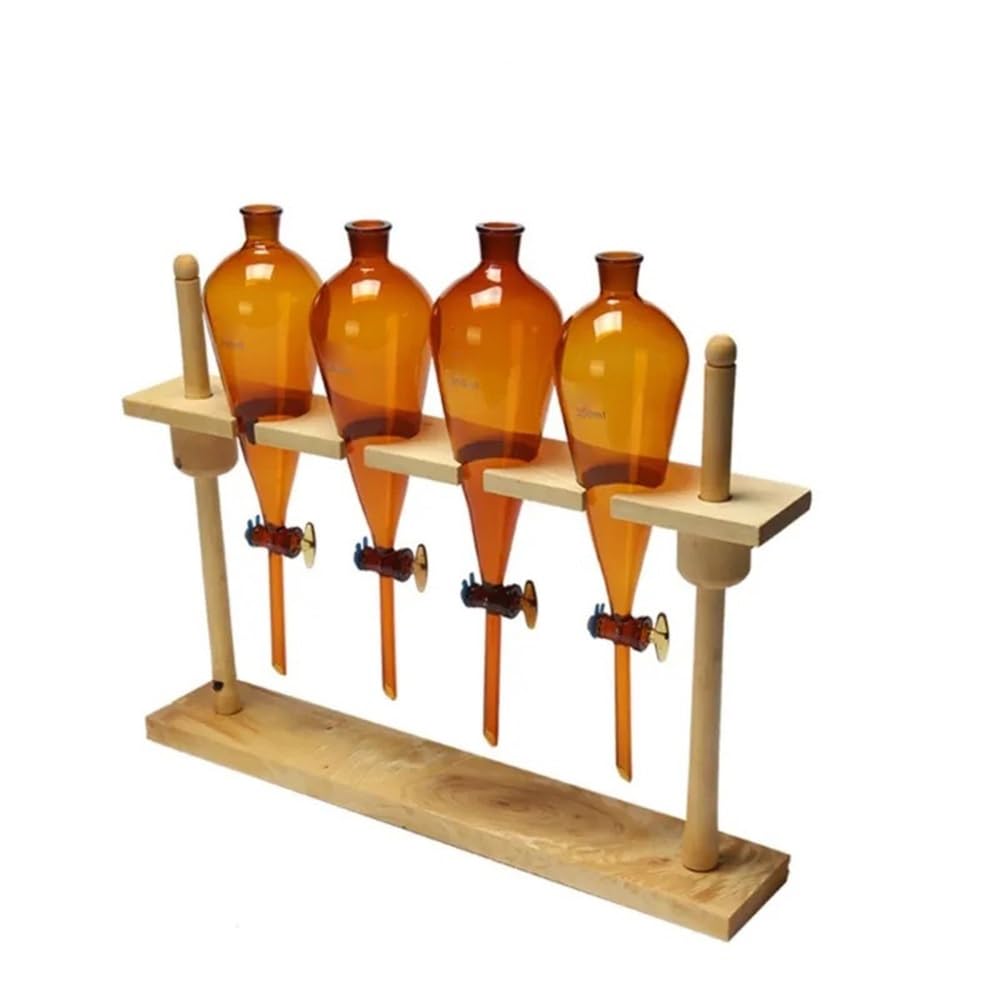 Holz-Separatory Stand Rack 4 Löcher Laborbedarf 125/250/500ml(For 125ml)