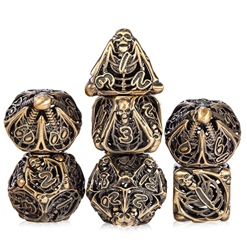 DNDND-Ancicent-Brass-DD-Hollow-Metal-Dice-Set-7-PCS-Dice-with-Grogeous-Gift-Case-for-DND-Dungeons-and-Dragon-Tabletop-Game-Ancient-Brass