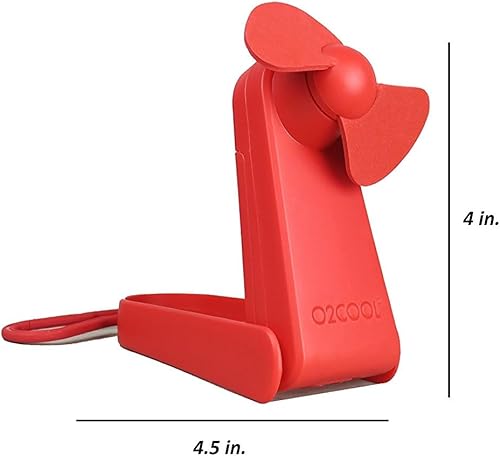 Miniatura 2 de O2COOL Ventilador de bolsillo para batería personal y escritorio de mesa, clip de mosquetón, soporte abatible, silencioso, cuchillas de espuma,