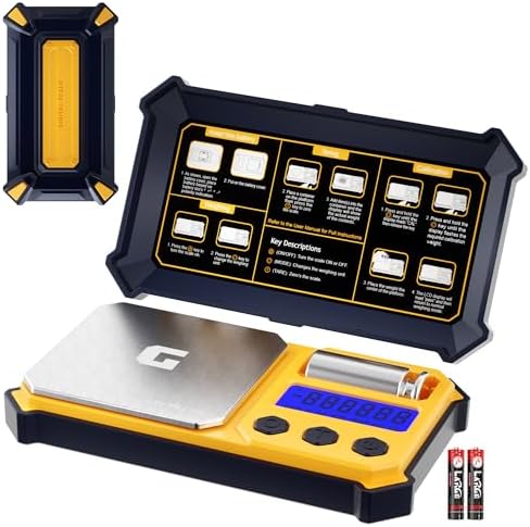 GRAM PRES Digital Pocket Gram Scale 300g x 0.01g Accuracy, Small High Precision Portable Scale Digital Weight Grams and Oz for Jewelry,Diamond，Arrows, Powders and Medicine,with 50g Cal Weights