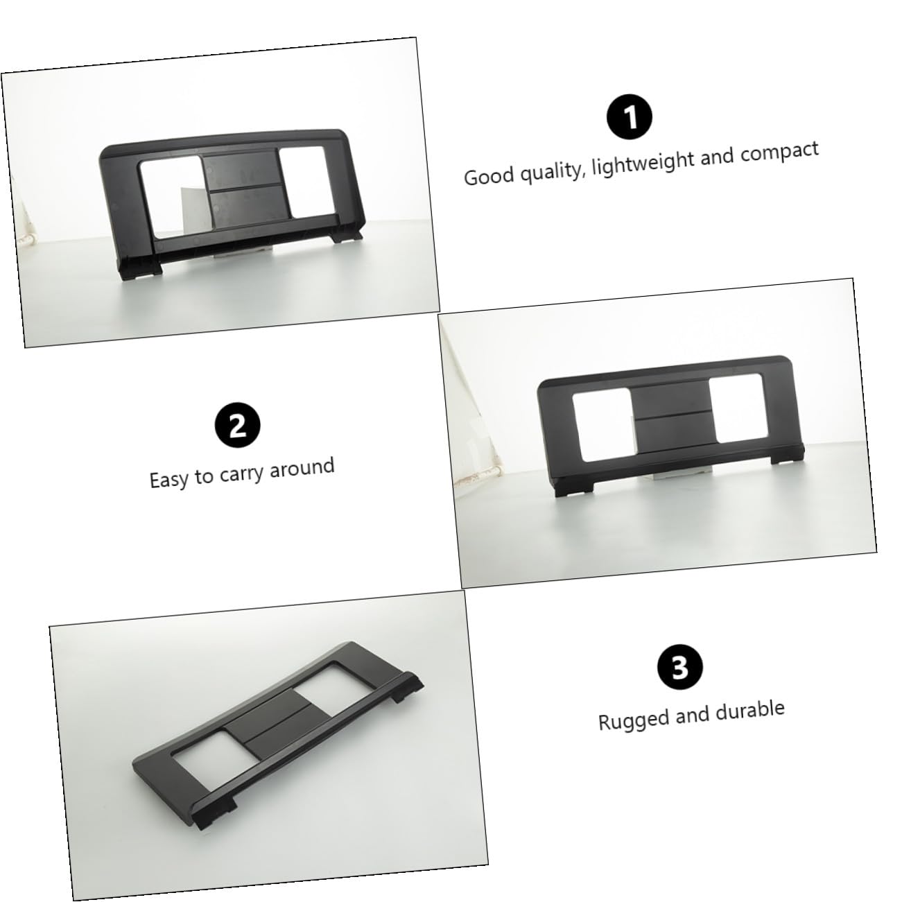 Hemobllo Supporto per Spartiti Musicali per Fissare Libri di Musica Compatto in ABS Nero Leggero e Resistente, Design Semplice ed Elegante Durante la Pratica