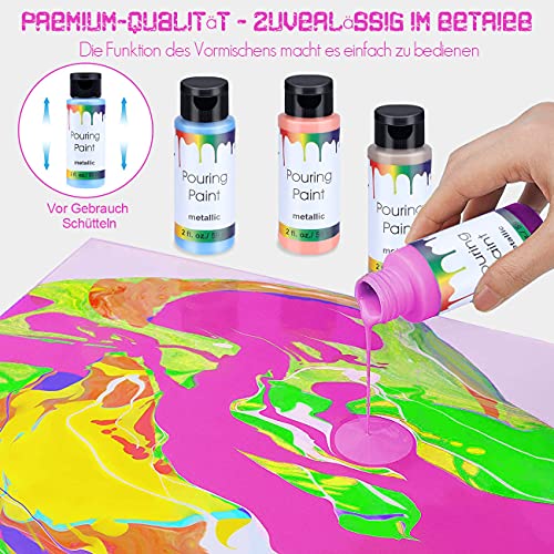 VICBAY Kit de Peintures Acryliques, 12 Brillant Set de Peinture Gouache Tube, Peinture Gouache Premium Séchage Rapide Non Toxique Colorant Resine Epoxy pour Papier, Toile, Céramique et Bois - Image 4
