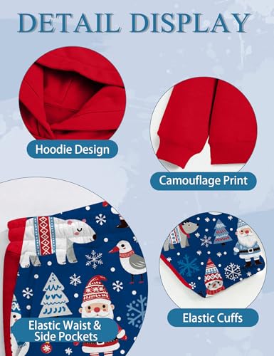 Image of Boys Clothes Boy Outfits 2-Piece Long Sleeve Hoodie and Camouflage Pants Boys Fall Winter Clothes for 6-16 Years