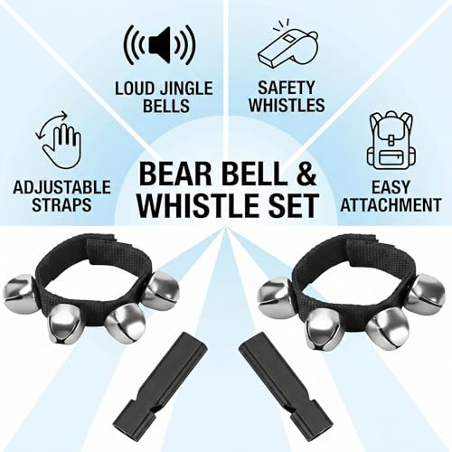 Bärenspray & Bärenglocke Set – 2 Stück Outdoor Schutz, Lauter Metall-Läuten für Wandern, Radfahren, Camping und Tierabwehr