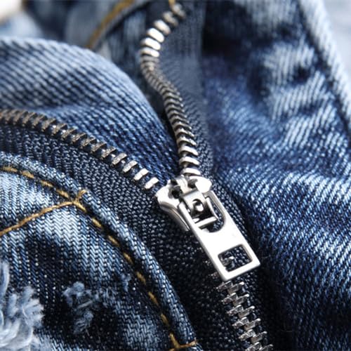XYGJZ Men's Ripped Jeans Distressed Slim Fit Skinny Stretch Blue Denim Jeans Pants4