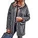 Veste en peluche pour femme - Manches longues - Polaire double face - Haut long, gris, L