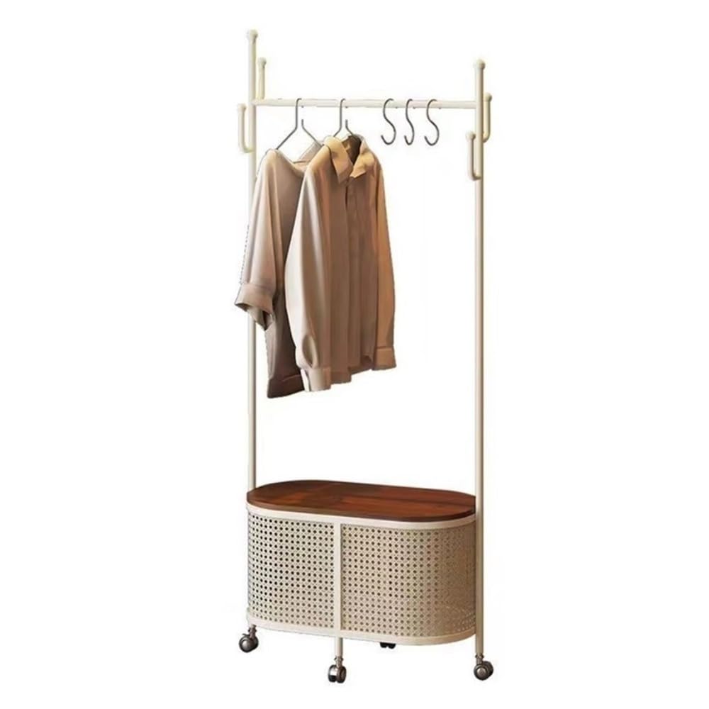 AILIUXIAOYAN Coat Rack Freestanding Garment Rack with Woven Design, Portable and Adjustable for Living Room Bedroom Closet Organization