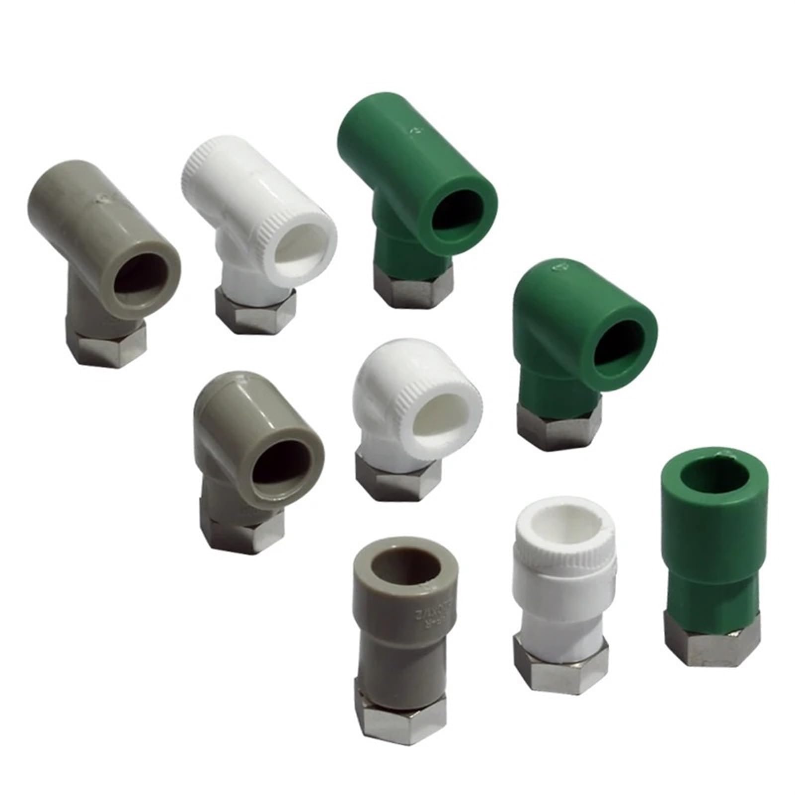 Conector de unión de hilo femenino for tubería de agua PPR, junta de tubería de 20mm, 1/2 pulgadas, conector de instalación de tubería de suministro de agua, 1 Uds.(Green Elbow)