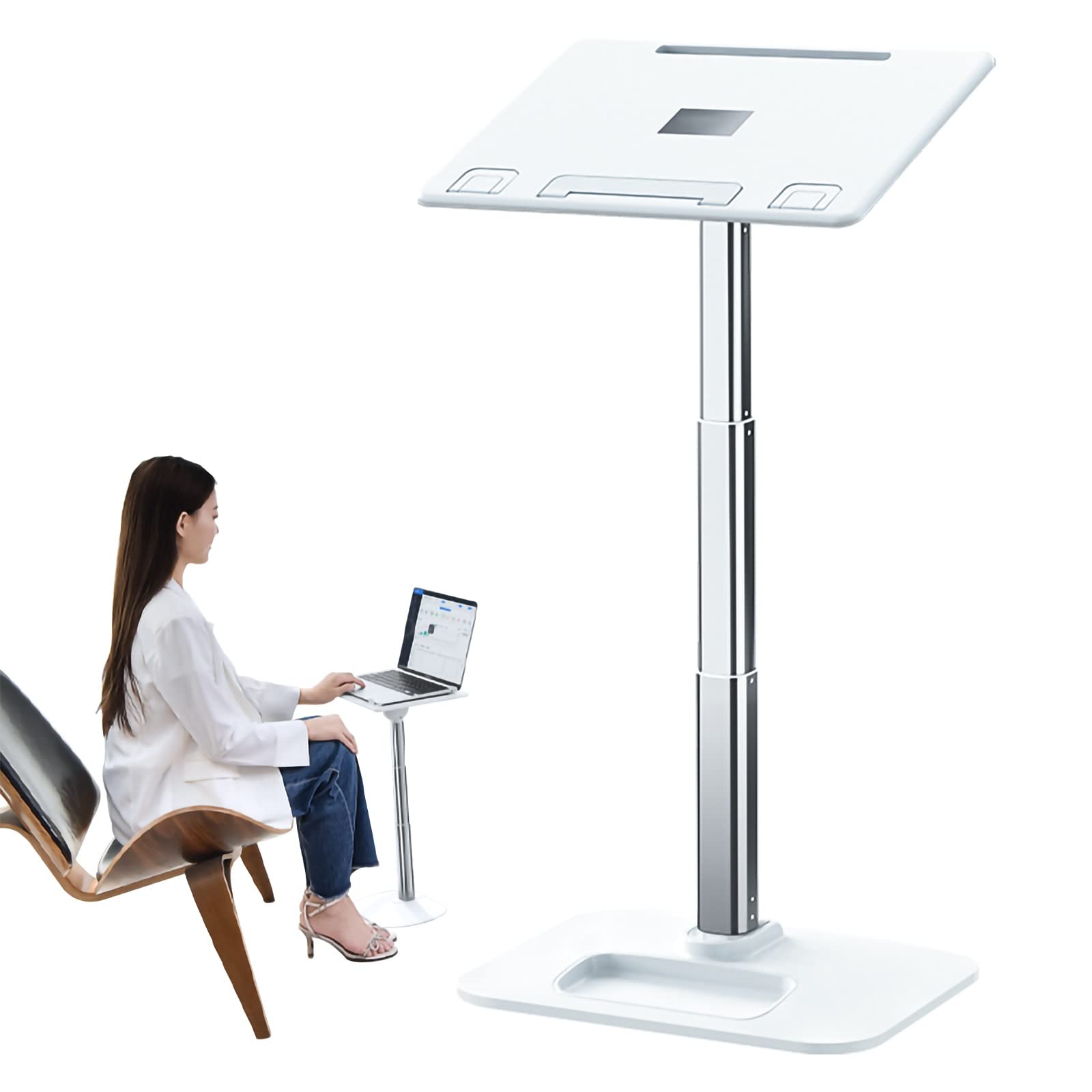 Amazon.co.jp: ノートパソコンスタンド 座位・立位 フロア PCスタンド