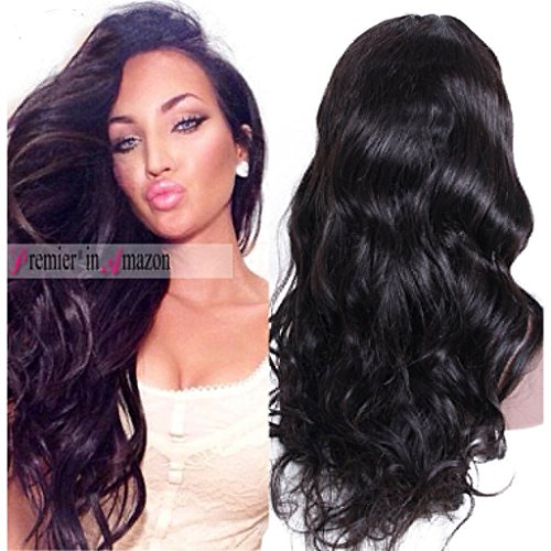 premier Silk Top Lace Front Human Hair Wigs Glueless Body Wave Brazilian Remy Hair 140% Density Natural Loose Wave 1X3 Silk Base Lace Front Wigs for Women with Baby Hair 16 Inches Natural Color