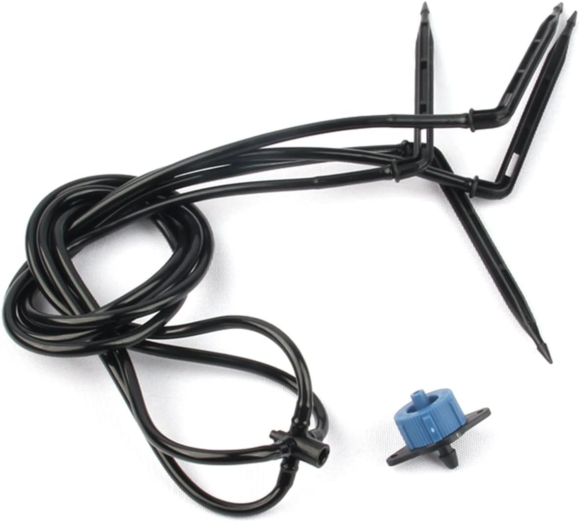 Garden Lawn Sprinkler Irrigation System 25 Pieces of 4-Head Drip Irrigation Launcher Kit Micro Irrigation System Drip Irrigation Arrow Dripper Watering Kit with Compensation Launcher (Color