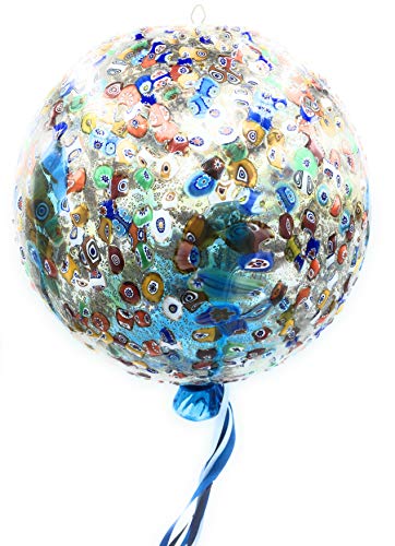 Ballon suspendu en verre décoration salon et chambre aquamarine