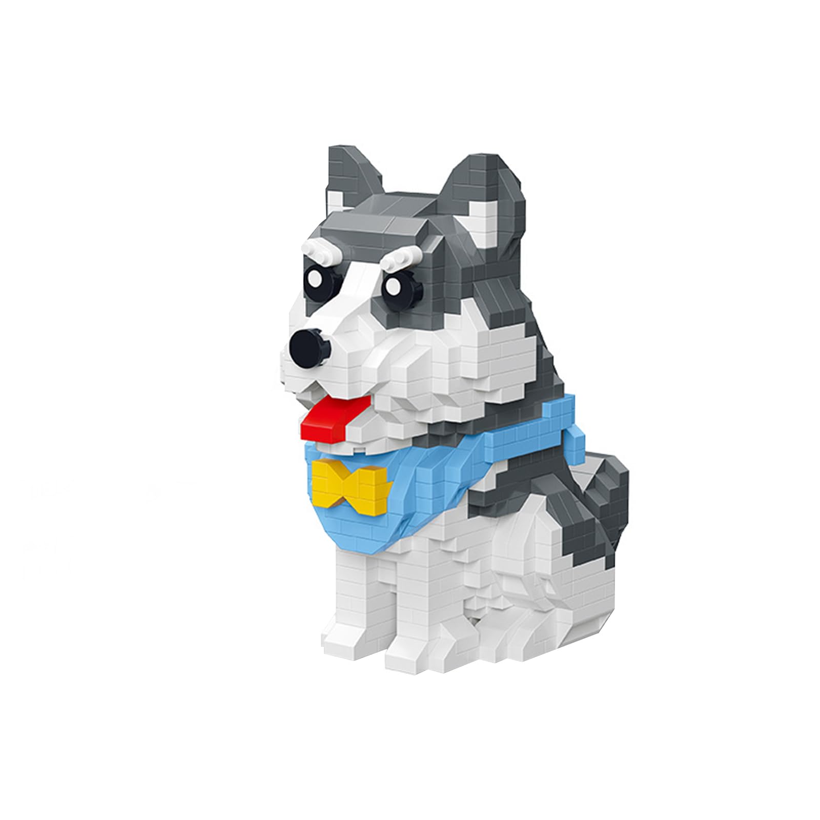 NOOLY Cute Pet Series Micro Building Block For Home And Office Decoration WKLJM-05 (Husky, 796 Pcs), Grey, Small