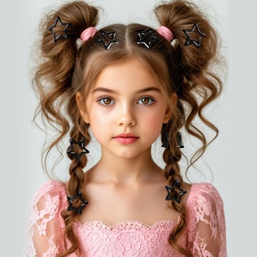 20 Pinzas de Pelo Estrella Negra 3cm Antideslizantes miniatura 4