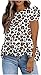 T-shirt increspata di grandi dimensioni per le donne Halter Manica corta Accogliente Tiered Girasole Leopard Camo Stampa Swing Summer Tees, Marrone, 48