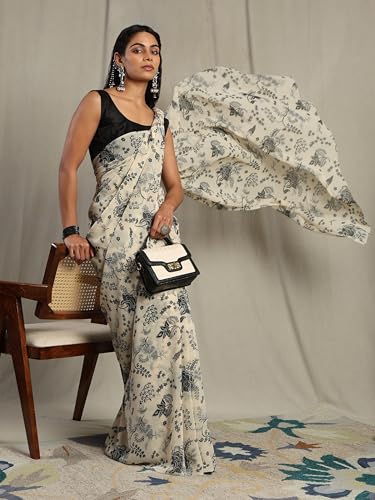Image of Garden Vareli Women Georgette All Over Floral Printed Saree
