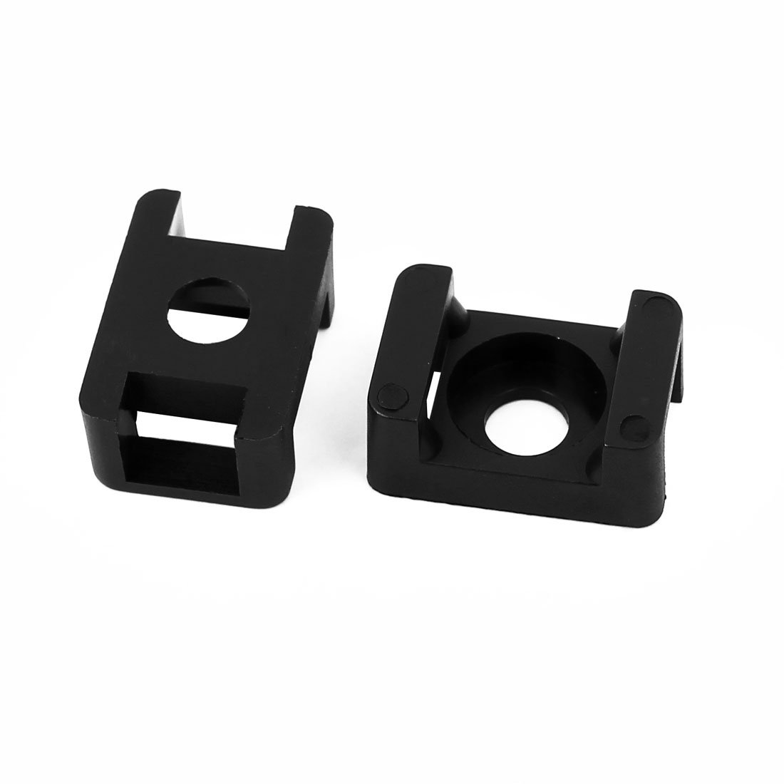 Aexit Plastic Saddle Pulleys & Sheaves Type Cable Tie Base Mount Wire Holder Black 23 x 16 x 10mm Round Belt Pulleys 50 PCS