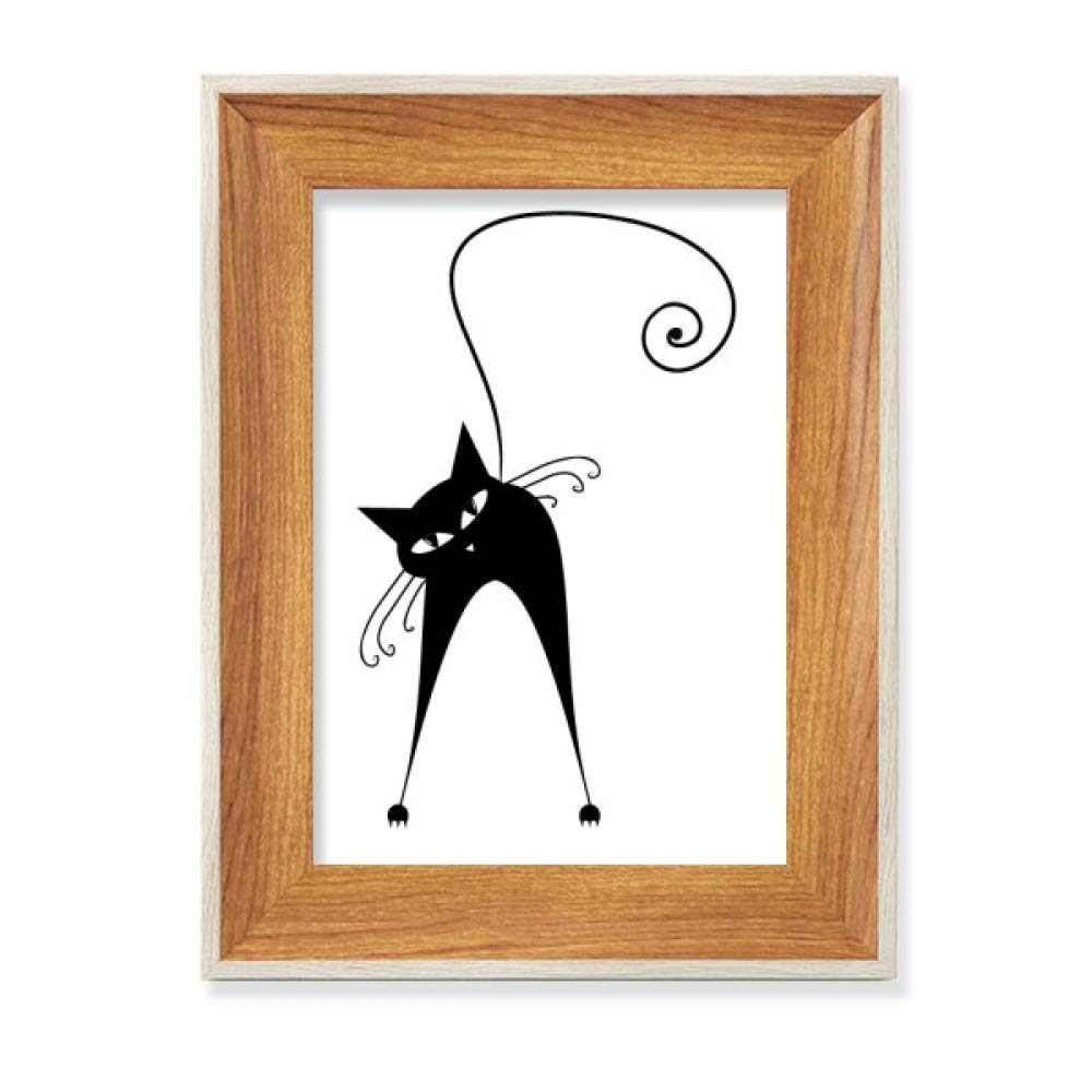 Cadre photo bois chat noir le cadeau idéal pour les passionnés d'art animal