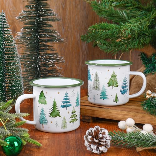 Juego de 2 Mugs de Café Mini Navidad 12oz Acero Esmaltado miniatura 3