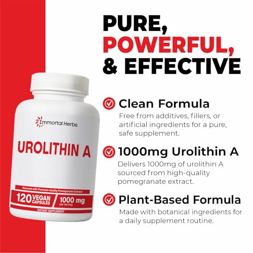 Image of Urolithin A Supplement 1000mg, 120 Pills, Mitochondrial & Antioxidant Support, Non-GMO and Gluten-Free Urolithin A+ Supplement for Women and Men
