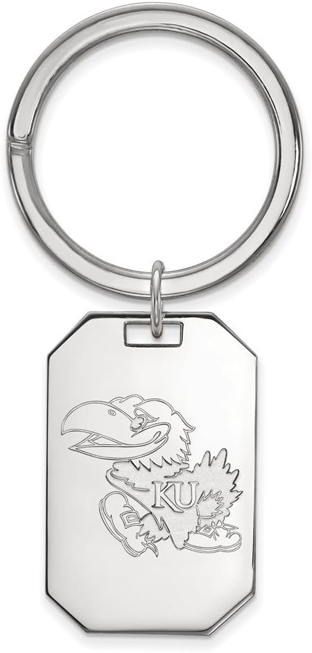 Sterling Silver LogoArt University of Kansas Key Chain