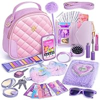 Hohosunlar Kids Pretend Play Little Girl Handbag Accessories, Play Makeup Gift Bag Princess Birthday for Girl Age 3+