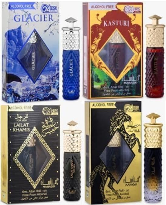 Manasik AQD Premium Attar Combo Set - Pack of 4 · 6 ml (24 ml total) - Image 1