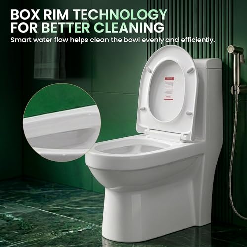 Image of Johnson Delta One Piece Toilet | 110 mm S Trap Floor Mounted Western Commode | Washdown Dual Flush 3 /6L Ceramic Toilet | Box Rim Design | PP Slim Soft Close Seat | 10 Year Warranty
