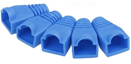 Eatech RJ45 Connector Rubber Plug Boot Cap Cover Case Protector Sheath Head for 0.6 mm Cable CAT LAN Ethernet Network | Pack of 50 Pieces, Blue