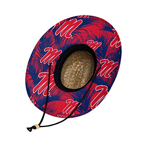 Image of FOCO unisex adult Ncaa College Team Logo Floral Sun Straw Hat, Team Logo, One Size US