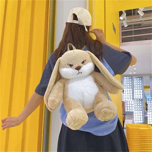 Generic Cute Plush Animal, Rabbit Backpack with Adjustable Straps Khaki, Fuzzy Backpack Purse Funny Rabbit Backpack Bunny Plush Backpack, 40*30*15cm, White4