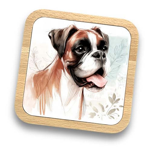 Boxer gift idea wooden coaster