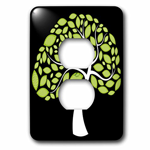 Cache-prise arbre contemporain camouflez les prises laides grâce au vert