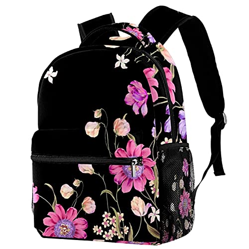 Sacs à dos légers fleurs à l'aquarelle cartable scolaire mixte filles garçons