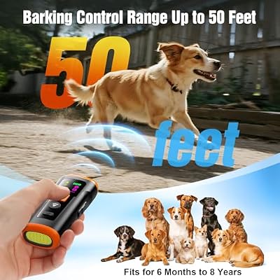 Dog Bark Deterrent Devices, 3X Anti Barking Device for Dogs Ultrasonic Dog Training, Up to 50FT Bark Control Dog Barking Silencer, Correct Bad Behavior Indoor Outdoor Portable Dog Barking Stopper