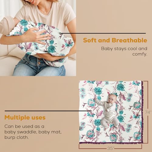 Image of Pepperika Rayon Nursing Cover for Breastfeeding Mother Multiuse Poncho Style Shawl Feeding Cover for Nursing Mom Scarf with Buttons Cotton Feeding Apron (Pack of 1) Multicolour /Purple