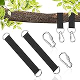 Esteopt Swing Hanging Kit, 2 Stück Schaukel Befestigung mit 2 Karabinern D-Ringen, Nylon Hängesessel Aufhängung Schaukelhalterung Befestigung Hängematte Baumbefestigung für Hängematte,Baum Swing