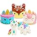 R ? HORSE Jumbo Cute Narwhal Cake, Unicorn Cake, Unicorn Fox, Rainbow Horse, Deer Cake Set Kawaii Cream Scented Squishies Slow Rising Decompression Squeeze Toys for Kids or Stress Relief Toy (5 Pack)