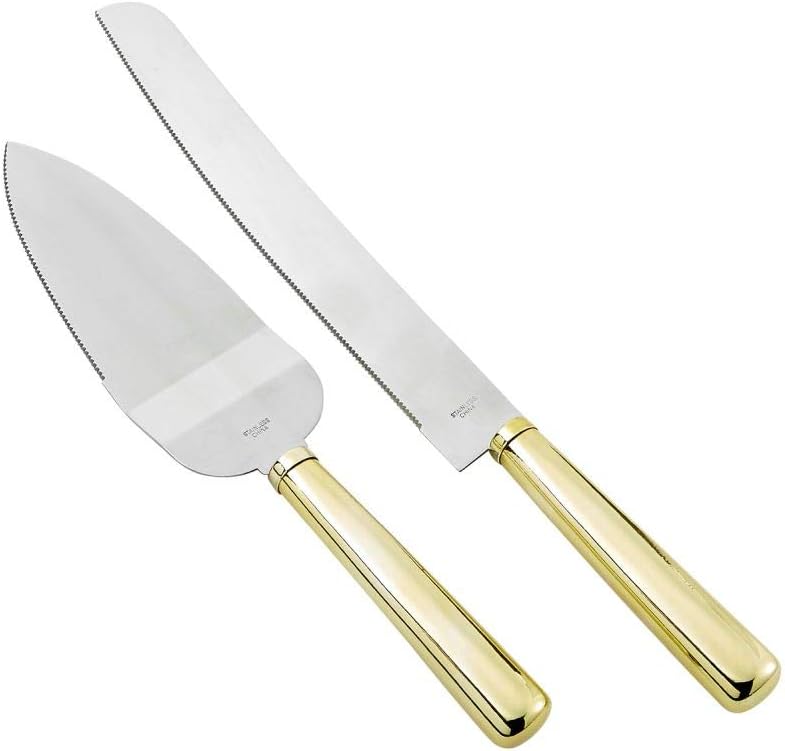 Two Tone Gold Elegance Cake Server and Knife Set Amazon.ca Home