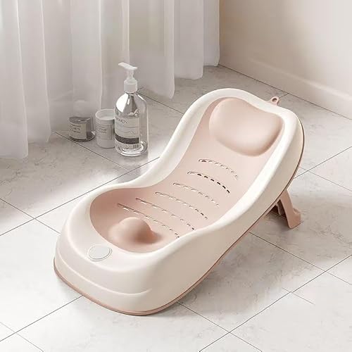 PandaEar Baby Bath Support, Foldable Infant Bathtub for Newborn Babies 0-6 Months, Soft Sink Baby Bath Tub (Pink)