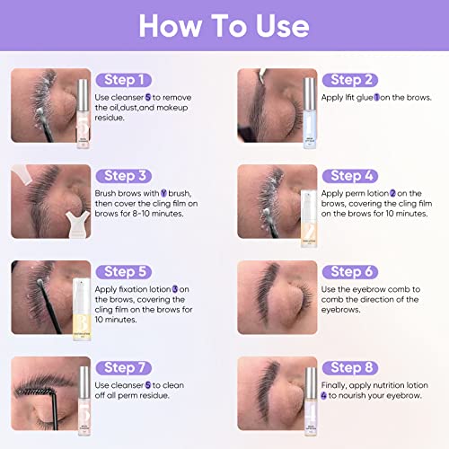 Brow Lamination Kit, Eyebrow Lamination Kit, Instant Diy Brow Lift Perm Kit For Fuller, Thicker, Lasts For 6 Weeks #TOP5